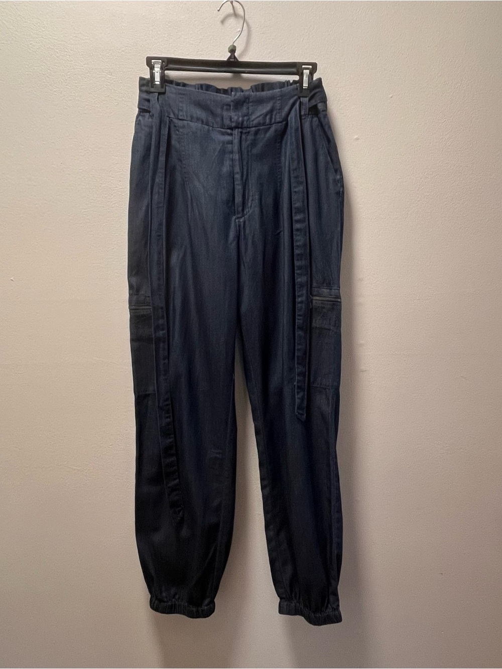 Express Unique Extreme High Rise Lightweight Drawstring Wide Leg Pants, Sz S/P